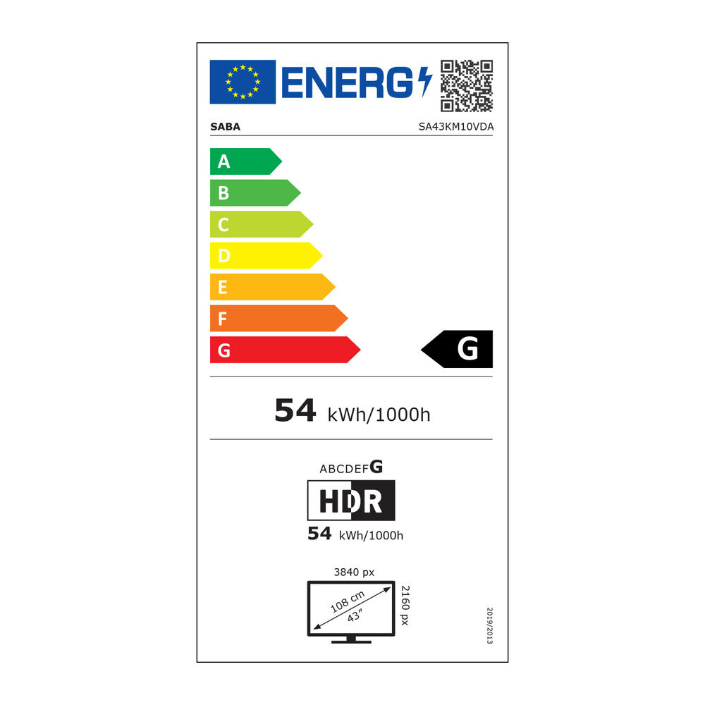 SABA SA43KM10VDA TV LED, SMART TV, 43 ", LED, Processore CA55 x 4@1.2Ghz, Light Gray, Classe G - PRMG GRADING OOBN - 10%, image number 7
