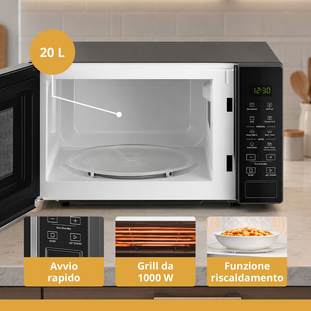 MWP 203 SB MICROONDE + GRILL, 700 W, image number 2