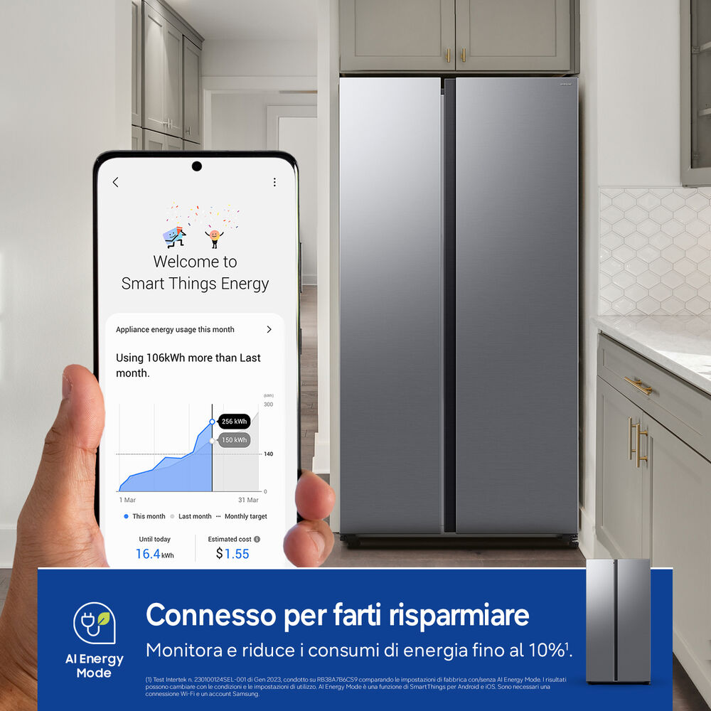 SAMSUNG RS70F65QDTEF, Sistema Multi Flow: No; Sistema raffreddamento frigorifero: No Frost; Sistema raffreddamento congelatore: No Frost, Capacit&agrave; netta totale 659 l, Rumorosit&agrave;: 36 dB(A), LAN wireless, Dimensioni: L 91,2 cm A 178,4 cm P 72,6 cm, Metal Look, Classe D - PRMG GRADING ROCN - 15%, image number 2