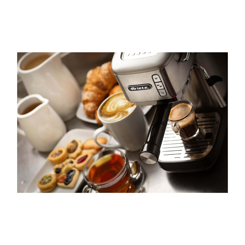 MACCHINA CAFF&Eacute; CAFFE ESPRESSO SLIM METAL, Compatibile con Macinato e Cialde, Pressione pompa 15 bar, Potenza 1300 W, Serbatoio acqua 1,1 l, Disattivazione automatica, METAL - PRMG GRADING OOBN - 10%, image number 3