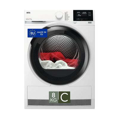 Asciugatrice AEG TR7HG8C, a pompa di calore, 8 kg, profondit&agrave; 63,8 cm,&nbsp; funzione refresh MixDry,&nbsp; Eco, Stiro facile, Classe C - PRMG GRADING RKBN - 15%