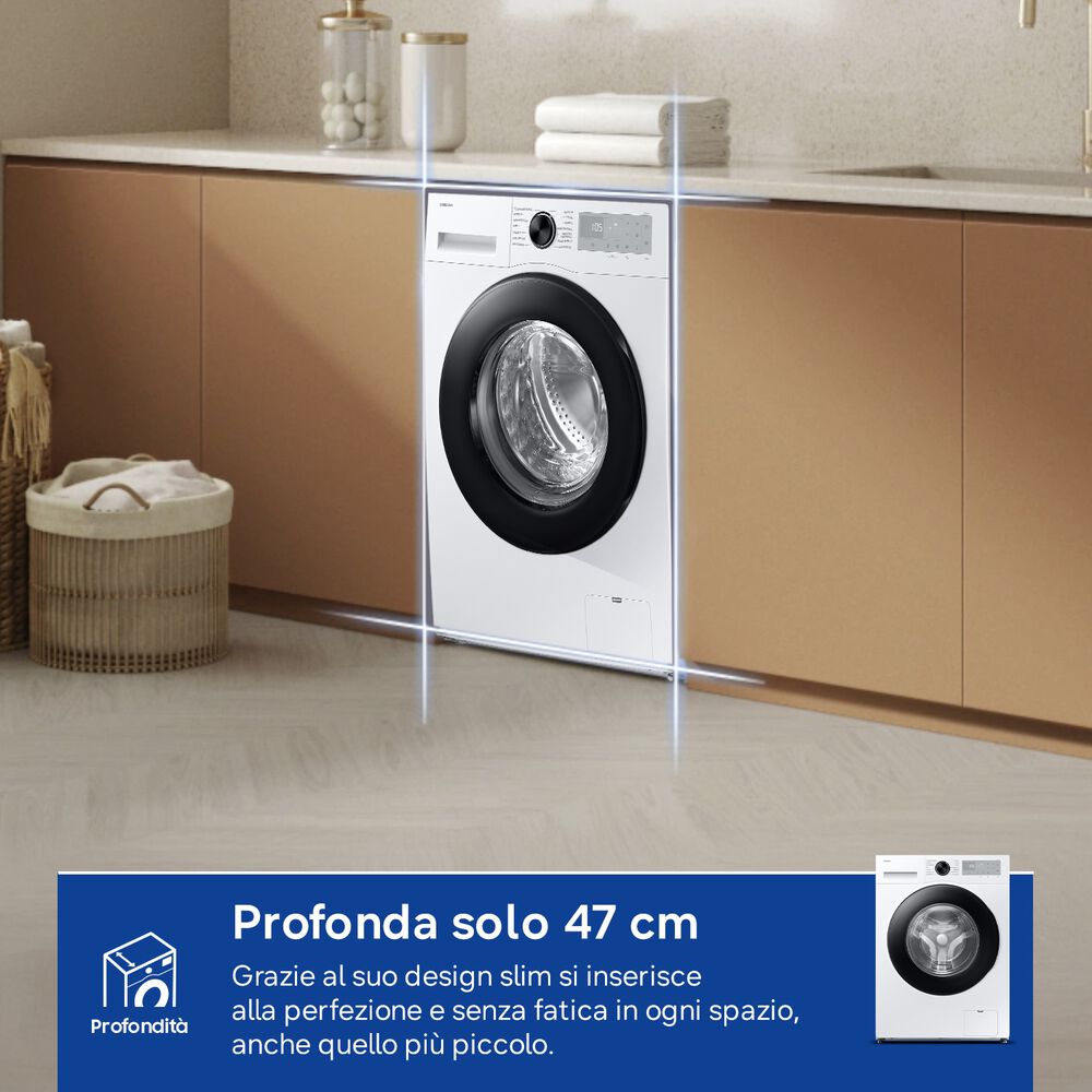 WW80FG5L32AHET LAVATRICE SLIM, Caricamento frontale, 8 kg, 14 programmi, Profondit&agrave; 47 cm, Giri 1200 rpm, Bianco, livello rumorosit&agrave; centrifuga 72 dB(A), Classe A - PRMG GRADING ROBN - 10%, image number 5