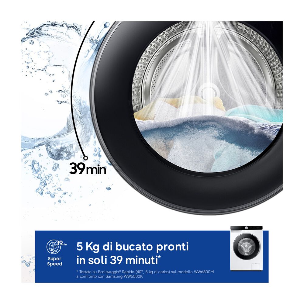 WW90DG6G94LKU3 LAVATRICE SLIM, Caricamento frontale, 9 kg, 25 programmi, Profondit&agrave; 48 cm, Giri 1400 rpm, Bianco, livello rumorosit&agrave; centrifuga 72 dB(A), Classe A, image number 5