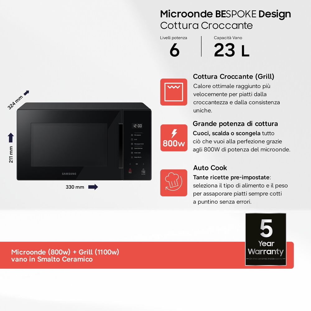 MG23T5018AK/ET MICROONDE COMBI, 800 W, image number 1