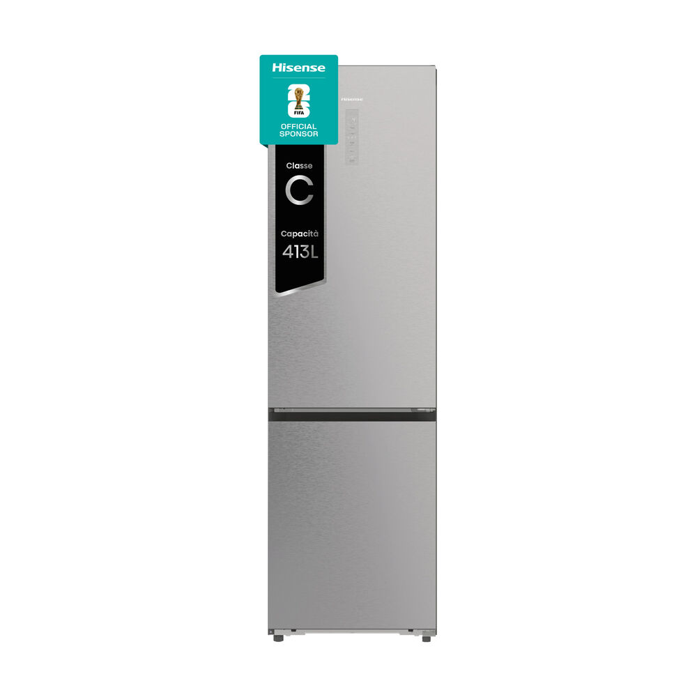 FRIGORIFERO COMBINATO HISENSE RB5P410SACC, Capacit&agrave; netta totale 383 l, Rumorosit&agrave;: 34 dB(A), LAN wireless, 4 ripiani, Dimensioni: L 59,5 cm A 203 cm P 65,8 cm, Inox, Classe C - PRMG GRADING ROBN - 10%, image number 0