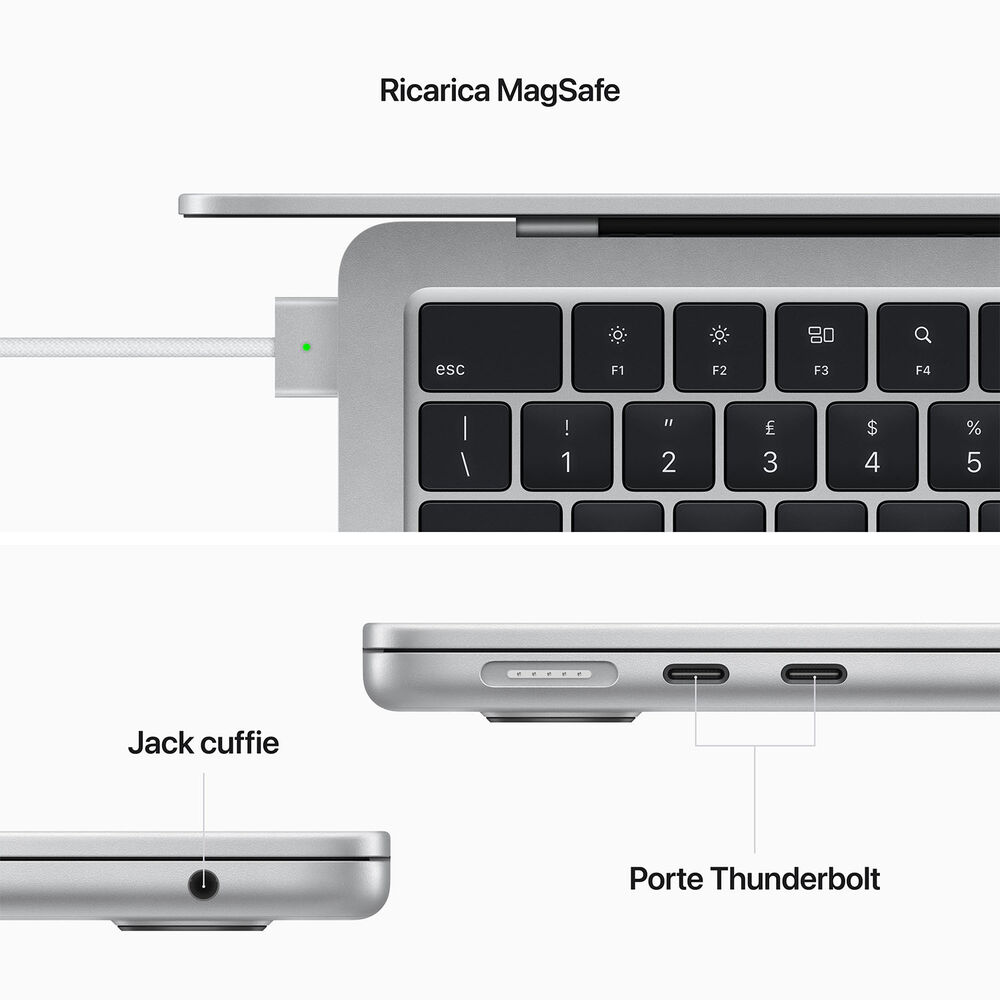 MB AIR MLY03T, 13,6 pollici, processore Apple, Apple GPU 10-core, 8 GB, SSD 512 GB, Silver, image number 7