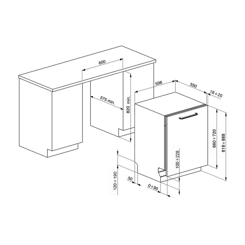 ST273CL LAVASTOVIGLIE INCASSO, 59,8 cm, Classe C, image number 2