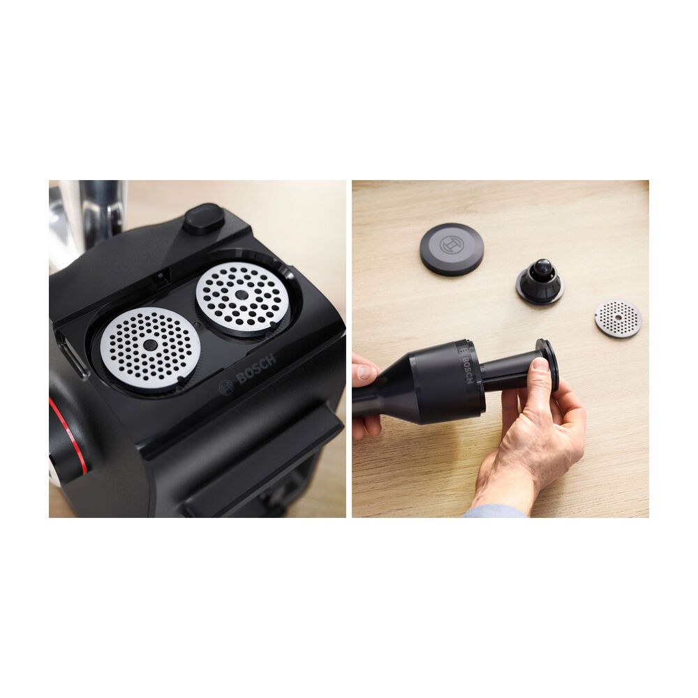 Tritacarne BOSCH MFWS450B, MultiPower, 1900 W, Esclusiva Manopola di Comando per Velocit&agrave;, Materiali di Lunga Durata, Cavi Riponibili nell'apposito Spazio, Tanti Accessori Inclusi tra cui Ciotola, Pestello, Spremiagrumi e Puntale per Insaccati, Nero - PRMG GRADING OOCN - 15%, image number 1