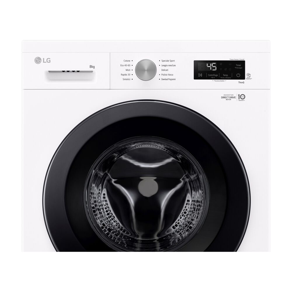 LG F4NX1008NWK Serie X1 LAVATRICE, Caricamento frontale, 8 kg, 10 programmi, Profondit&agrave; 55 cm, Giri 1400 rpm, ivory White, livello rumorosit&agrave; centrifuga 75 dB(A), Classe A  - PRMG GRADING ROAN - 5%, image number 9