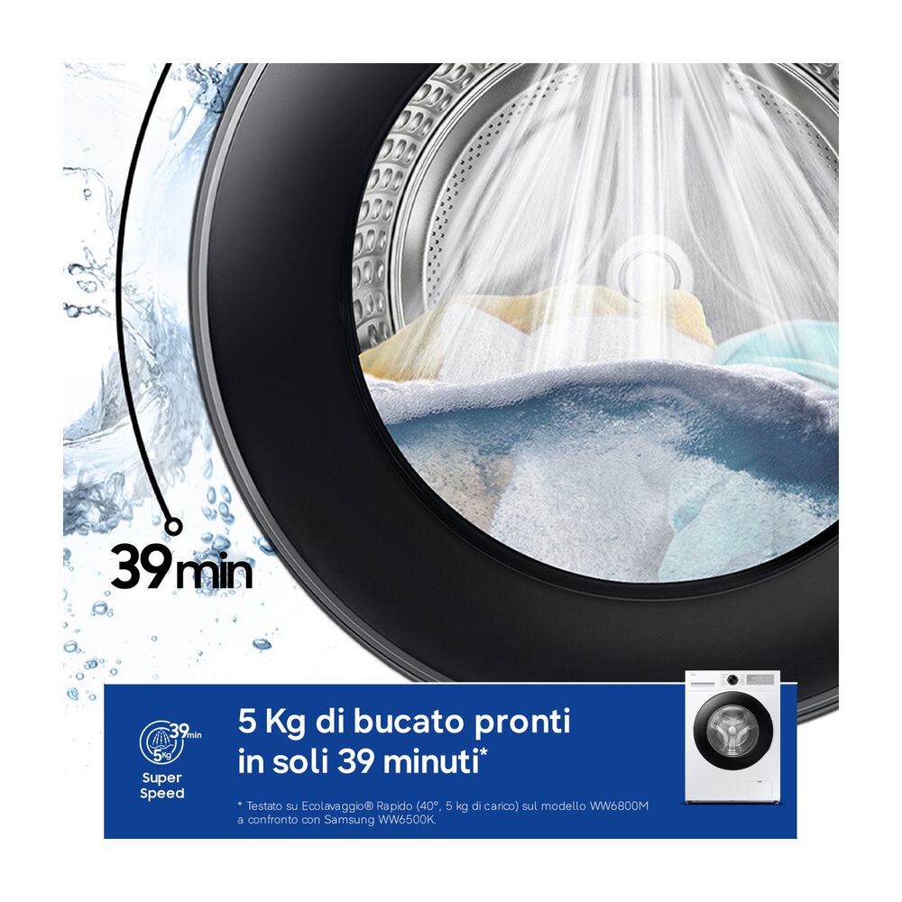 WW80FG5L32AHET LAVATRICE SLIM, Caricamento frontale, 8 kg, 14 programmi, Profondit&agrave; 47 cm, Giri 1200 rpm, Bianco, livello rumorosit&agrave; centrifuga 72 dB(A), Classe A - PRMG GRADING ROBN - 10%, image number 3