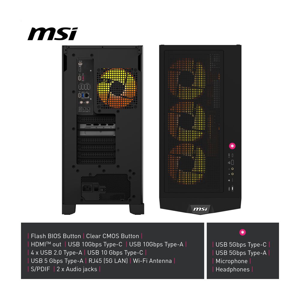 DESKTOP MPG Infinite Z3 X3D-101EU, AMD, Ryzen7 9800X3D, 4.7 GHz, GeForce RTX&trade; 5080, RAM 64 GB, 2000 GB SSD - PRMG GRADING OOBN - 10%, image number 1