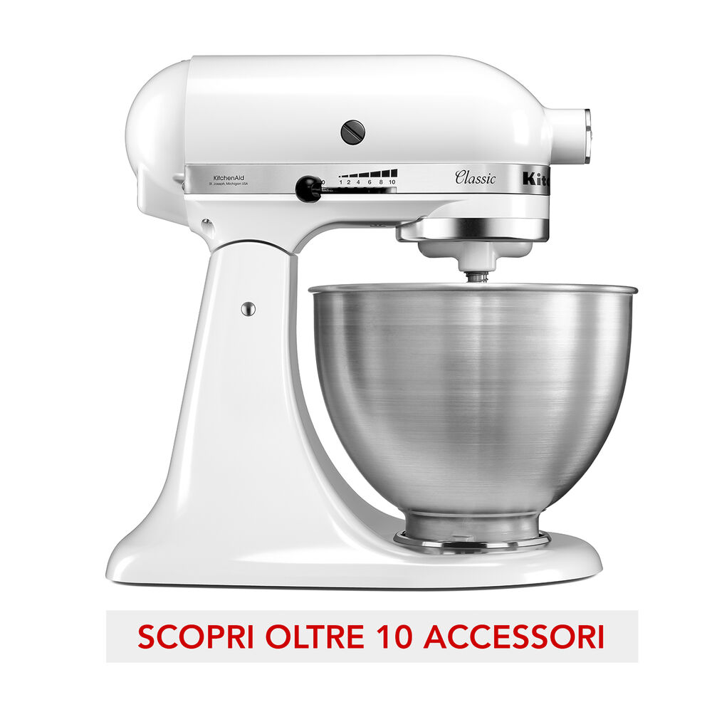  IMPASTATRICE PLANETARIA KITCHENAID 5K45SSEWH, capacit&agrave; della ciotola 4,28 l, 275 W, CLASSIC BIANCO, image number 1