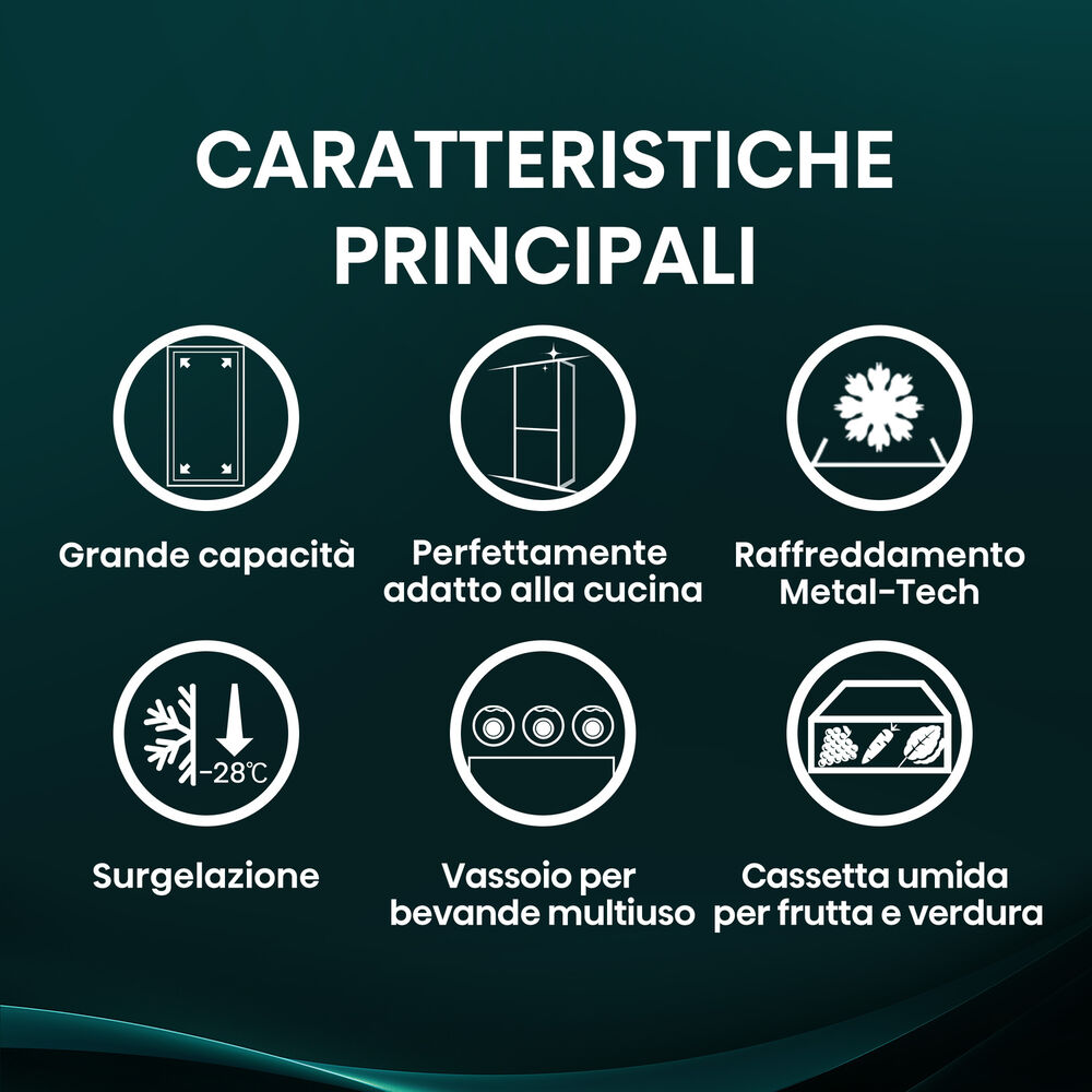 FRIGORIFERO COMBINATO HISENSE RB5P410SACC, Capacit&agrave; netta totale 383 l, Rumorosit&agrave;: 34 dB(A), LAN wireless, 4 ripiani, Dimensioni: L 59,5 cm A 203 cm P 65,8 cm, Inox, Classe C - PRMG GRADING ROBN - 10%, image number 2