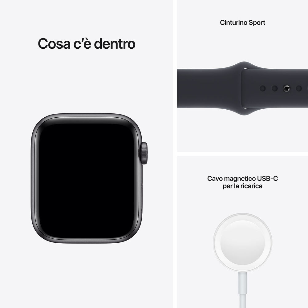 Watch SE GPS 44mm in alluminio grigio siderale - Sport Mezzanotte (1ª Generazione), image number 6