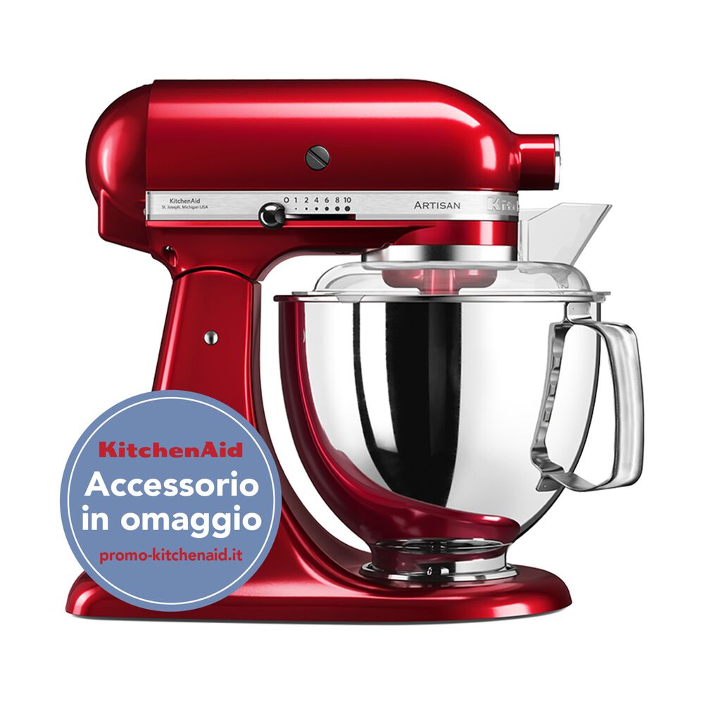  IMPASTATRICE PLANETARIA KITCHENAID 5KSM175PSECA, capacità della ciotola 4,8 l, 300 W, Rosso Mela Metallizzato, image number 1