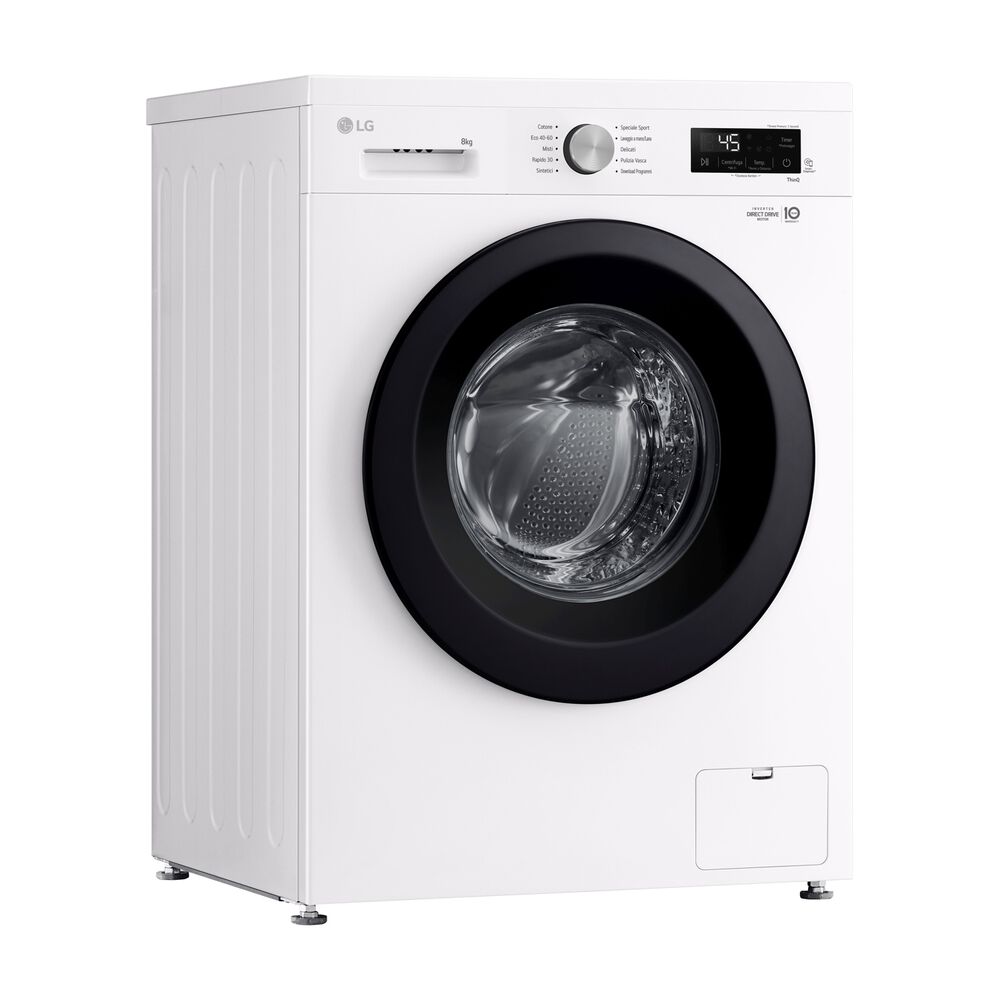 LG F4NX1008NWK Serie X1 LAVATRICE, Caricamento frontale, 8 kg, 10 programmi, Profondit&agrave; 55 cm, Giri 1400 rpm, ivory White, livello rumorosit&agrave; centrifuga 75 dB(A), Classe A  - PRMG GRADING ROAN - 5%, image number 4