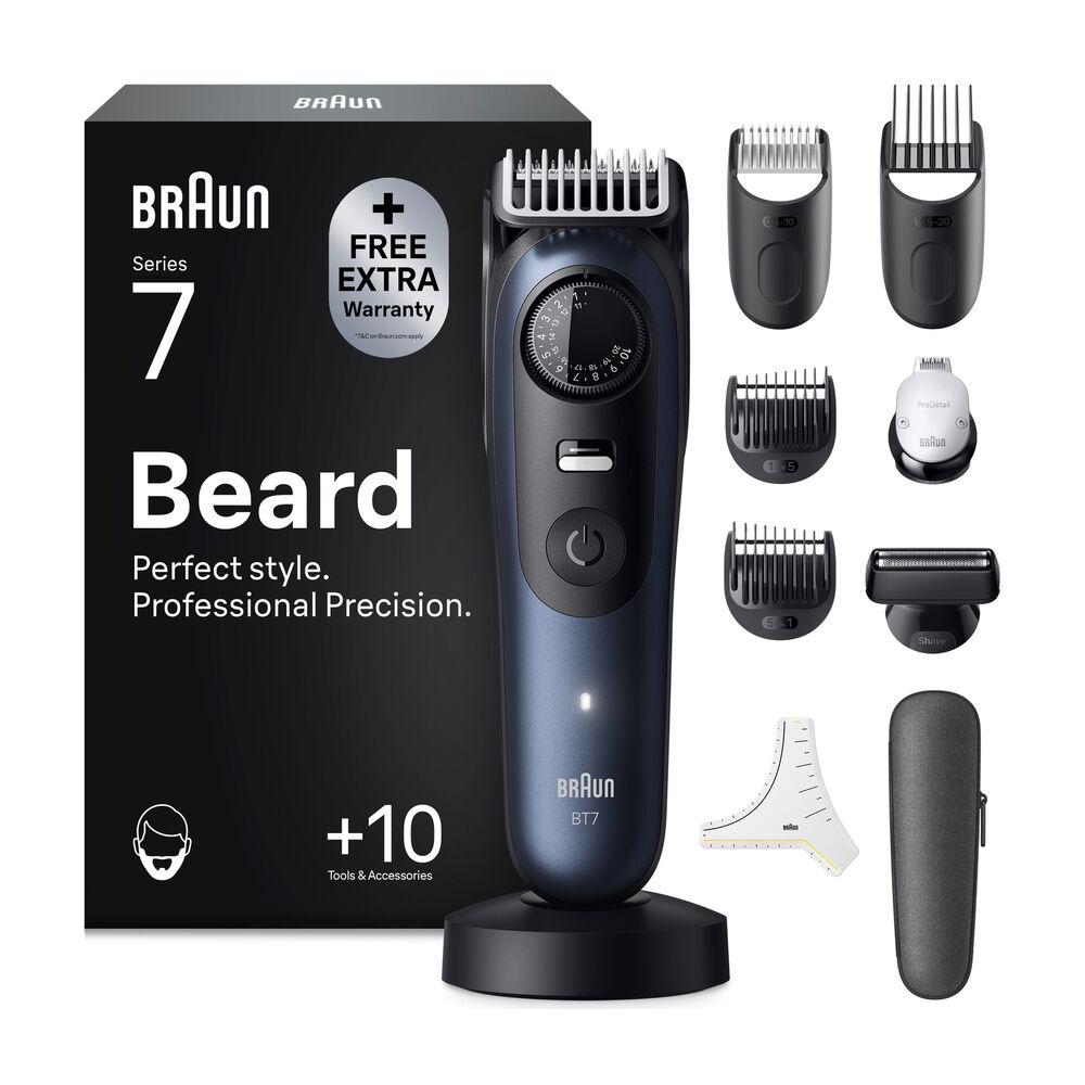 Regolabarba SERIES 7, lama ProBlade, tecnologia AutoSense, 40 impostazioni di lunghezza a intervalli di 0,5 mm, rifinitori di precisione, 1 stencil per barba, batteria di lunga durata - PRMG GRADING OOBN - 10%, image number 0