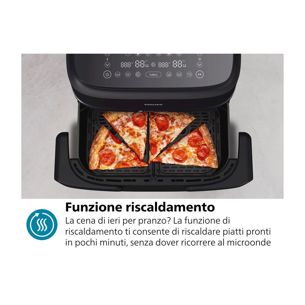 Airfryer Serie 1000 doppio cestello 7.1L NA150/00, image number 13