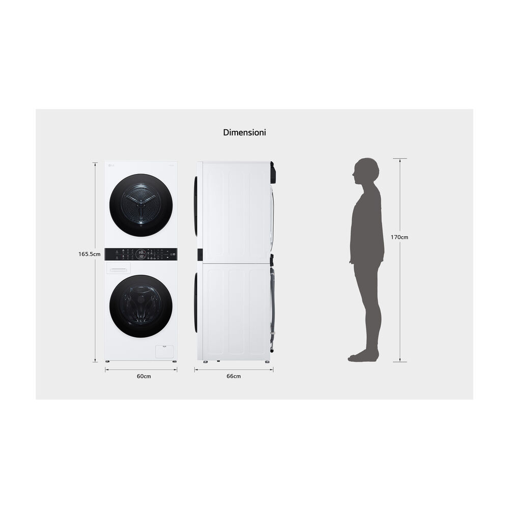 WashTower WT1210WWF LAVASCIUGA, Caricamento frontale, capacit&agrave; lavaggio 12 kg, capacit&agrave; asciugatura 10 kg, 10 programmi, Profondit&agrave; 66 cm, Giri 1400 rpm, White, Classe A - PRMG GRADING ROBN - 9.99%, image number 10