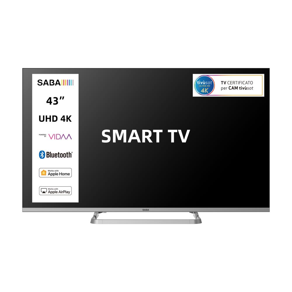 SABA SA43KM10VDA TV LED, SMART TV, 43 ", LED, Processore CA55 x 4@1.2Ghz, Light Gray, Classe G - PRMG GRADING OOBN - 10%, image number 3