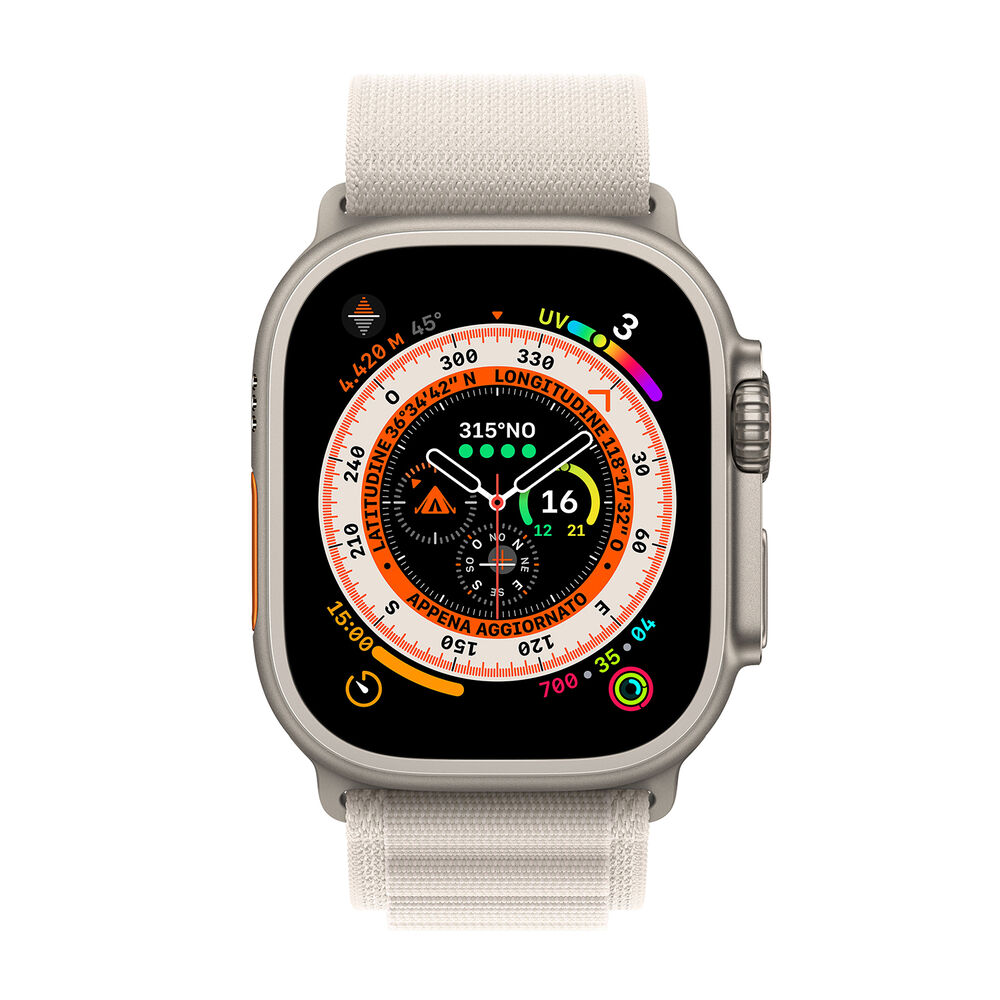 Watch Ultra GPS + Cellular, 49mm Cassa in titanio con Alpine Loop galassia - Medium, image number 1