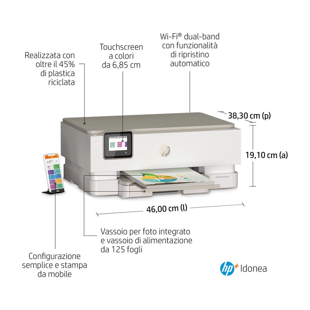 STAMPANTE INKJET ENVY 7224E CON HP+, Inkjet, image number 3