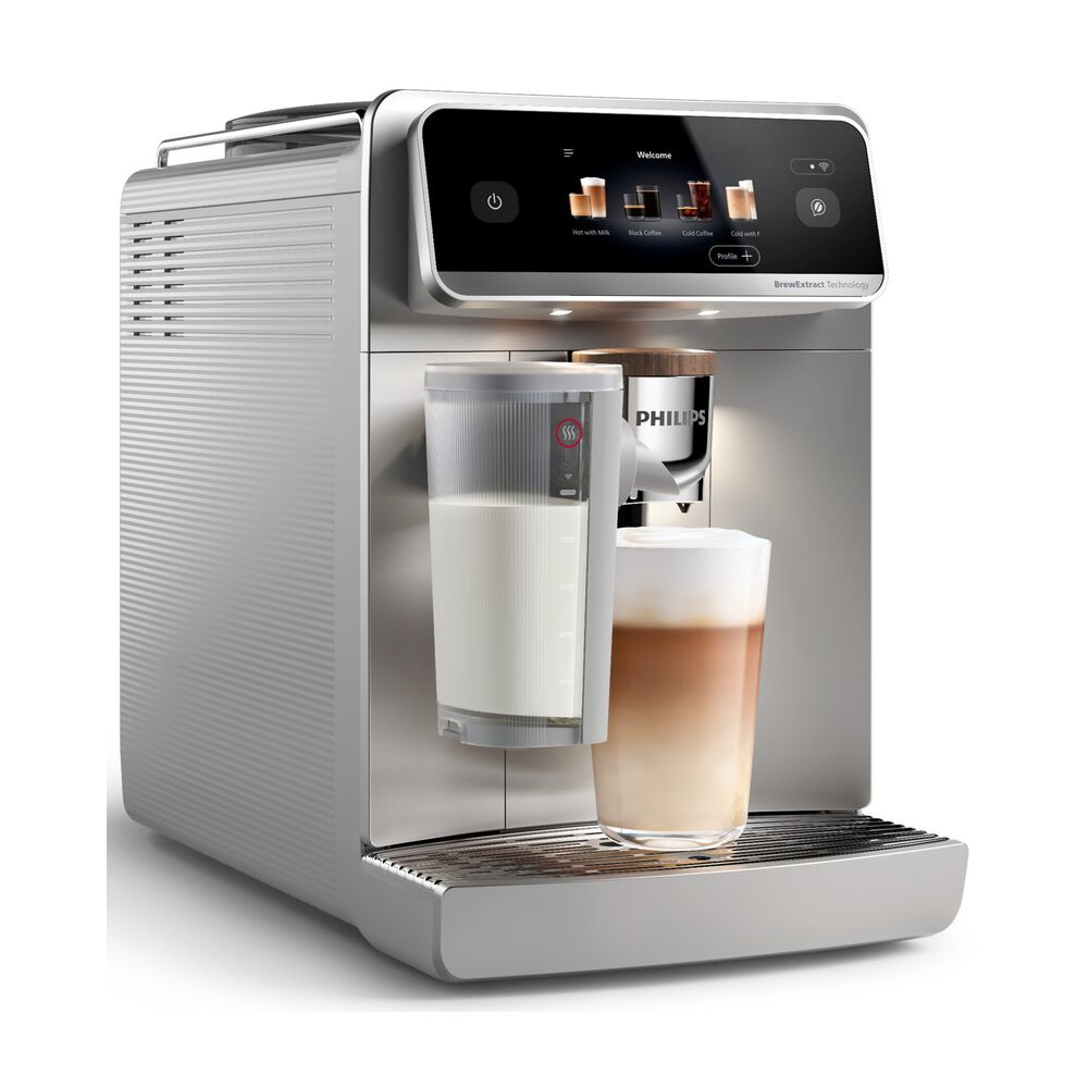 MACCHINA CAFF&Egrave; AUTOMATICA PHILIPS Caf&eacute; Aromis EP8757/20, Pressione pompa 15 bar, Potenza 1500 W, Programmi Espresso, Caff&egrave;, Cappuccino, Latte Macchiato, Caffellatte, Americano, Caff&egrave; crema, Ristretto, Espresso Lungo, Flat White, Acqua calda, Latte caldo, Schiuma di latte., Funzione Regolazione macinatura, Programma pulizia, Argento / Bianco - PRMG GRADING OOCN - 15%, image number 0
