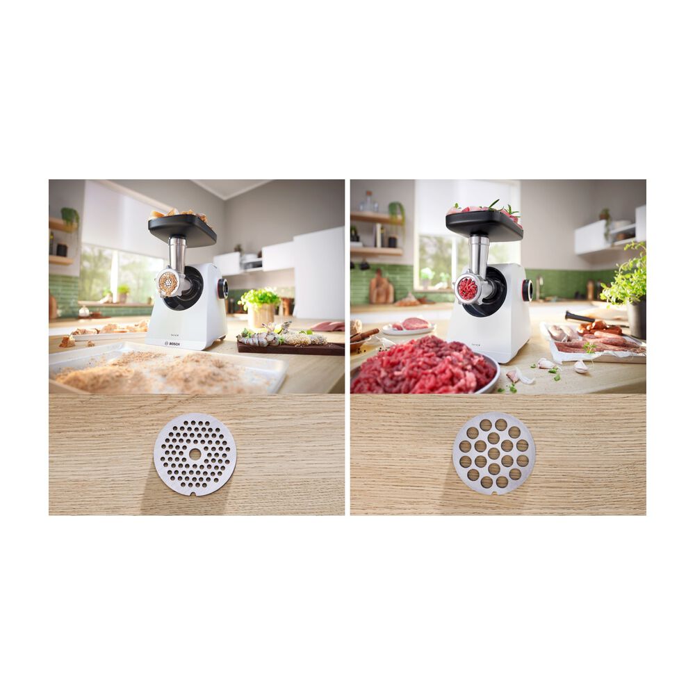 Tritacarne BOSCH MFWS420W MultiPower, 1900 W, Esclusiva Manopola di Comando per Velocit&agrave;, Ciotola, Pestello e Puntale per insaccati Inclusi, Bianco - PRMG GRADING OOBN - 10%, image number 12