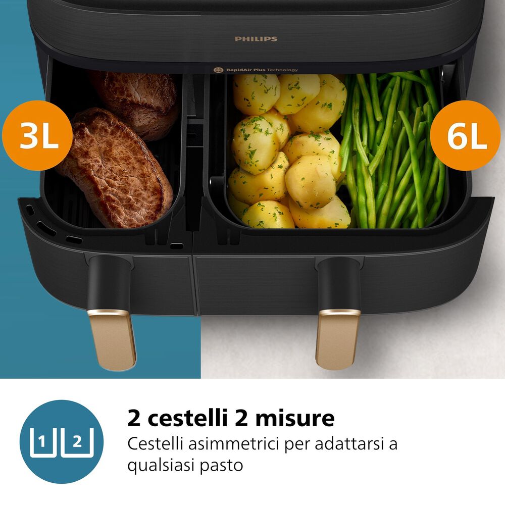 Airfryer Serie 5000 da 9L cottura vapore NA552/00, image number 7