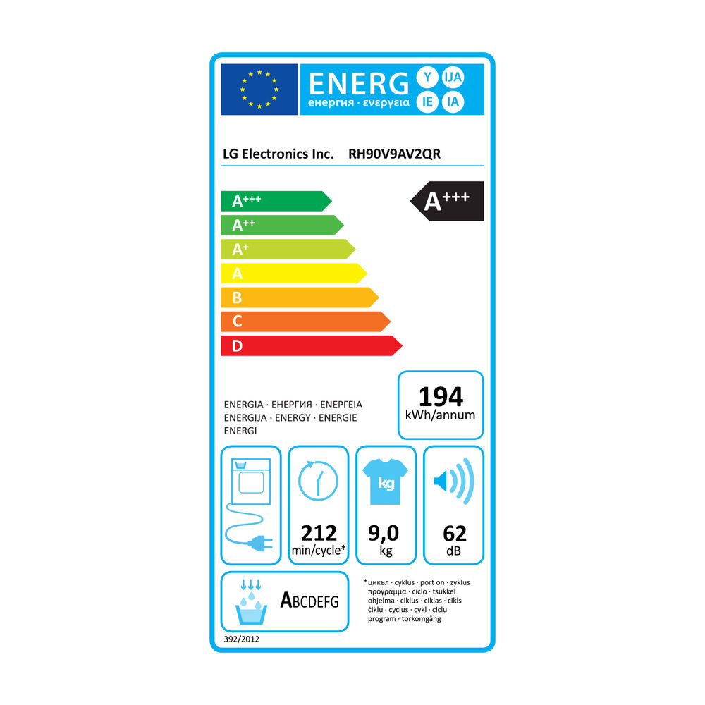 RH90V9AV2QR asciugatrice, 9 kg, Classe A+++, image number 6