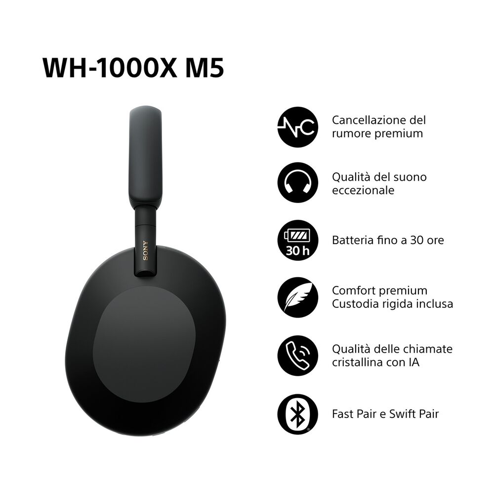 WH1000XM5B CUFFIE WIRELESS, black, image number 1
