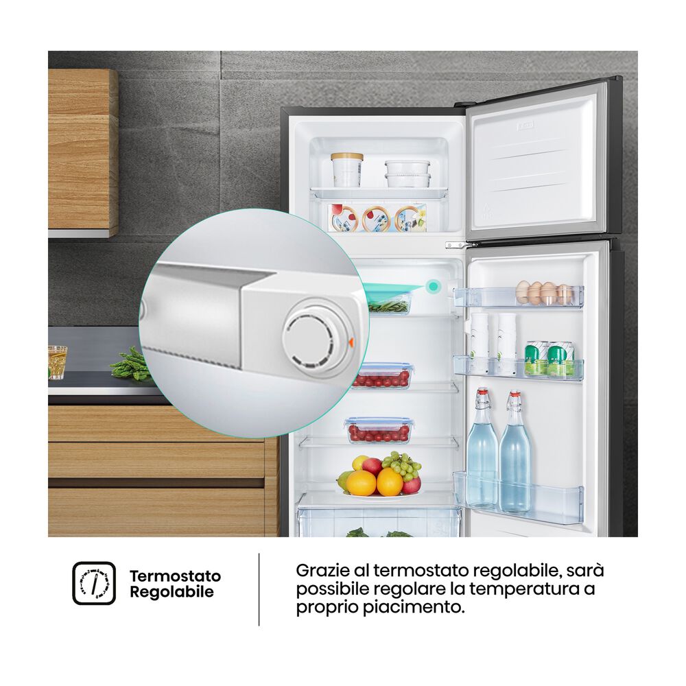 FRIGORIFERO DOPPIA PORTA RT267D4ABE, dimensioni 55 cm x 143.6 cm x 54.2 cm, capacit&agrave; netta totale 206 litri, nero, classe E - PRMG GRADING ROCN - 14.99%, image number 14