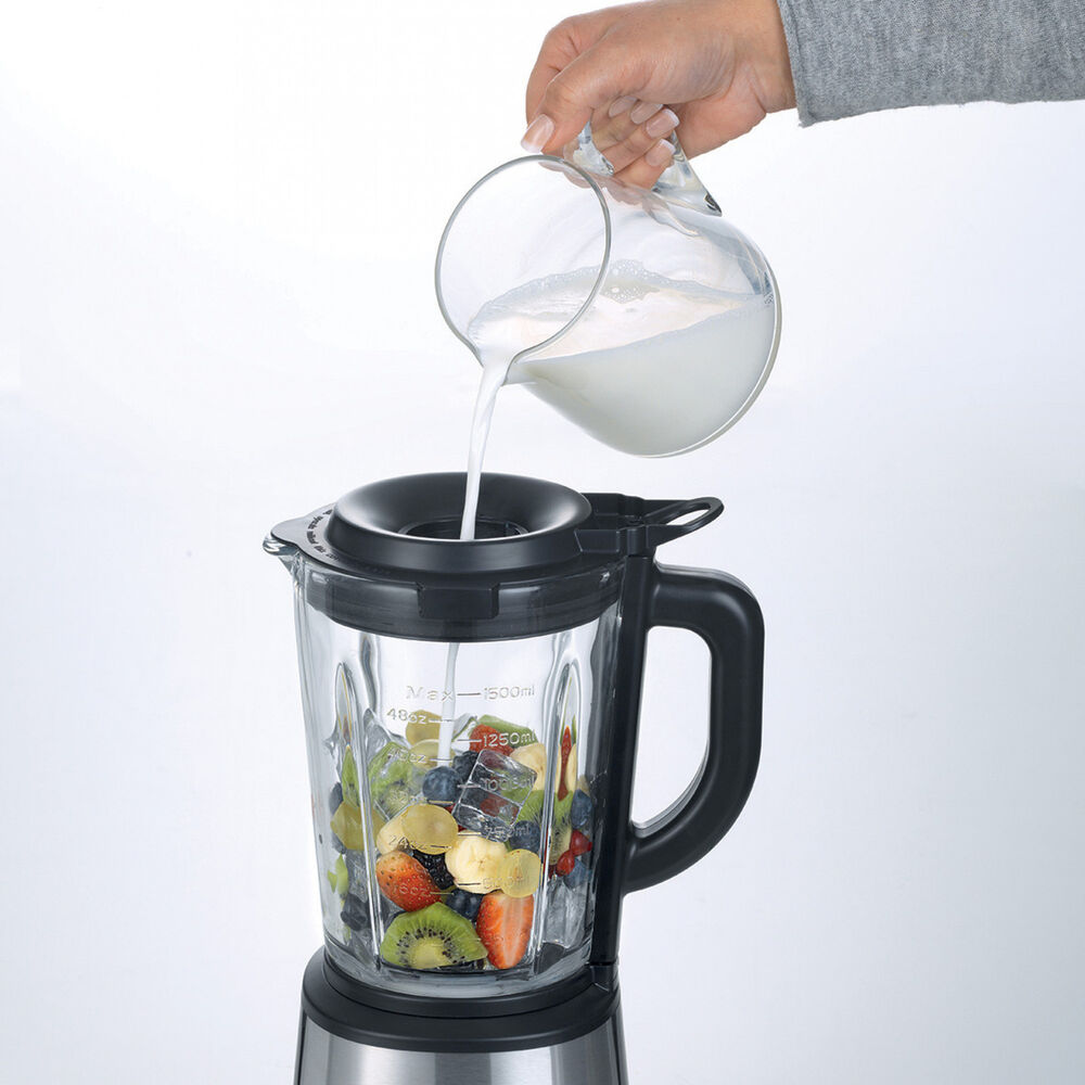 FRULLATORE POWER BLENDER, Potenza 1200 W, Caraffa da 1.5 l, 2 velocit&agrave;, Vetro, Acciao inox, NERO/METALLO - PRMG GRADING OOCN - 20%, image number 1