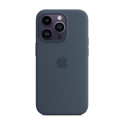 Custodia MagSafe in silicone per iPhone 14 Pro - Blu tempesta
