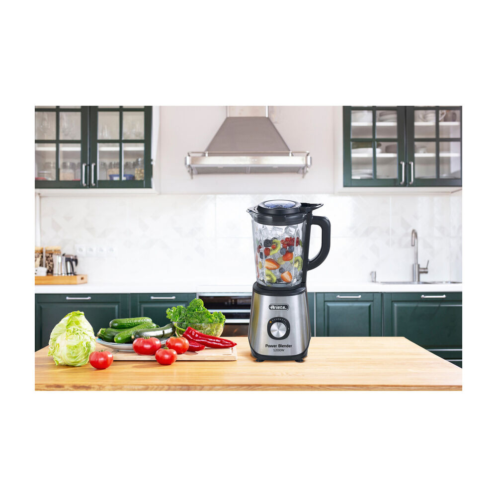 FRULLATORE POWER BLENDER, Potenza 1200 W, Caraffa da 1.5 l, 2 velocit&agrave;, Vetro, Acciao inox, NERO/METALLO - PRMG GRADING OOCN - 20%, image number 4