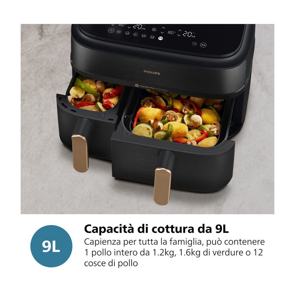 Airfryer Serie 5000 da 9L cottura vapore NA552/00, image number 9