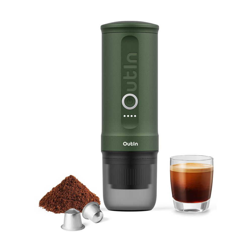 Macchina da Caff&egrave; Espresso Elettrica Portatile OUTIN NANO FOREST GREEN, 2 in 1, Compatibile con Macinato e Capsule Nespresso, 20 BAR, Ricarica semplice con USB-C - PRMG GRADING OOBN - 10%, image number 0