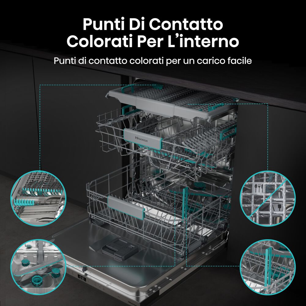 LAVASTOVIGLIE INCASSO Incasso built-in (BI) HV16A, Programmi 8, Dimensioni: L 59,8 cm, A 81,6 cm, P 55,5 cm, Rumorosit&agrave; 43 dB(A), Consumo di acqua 9,5 l, Bianco, Classe A - PRMG GRADING ROBN - 10%, image number 17