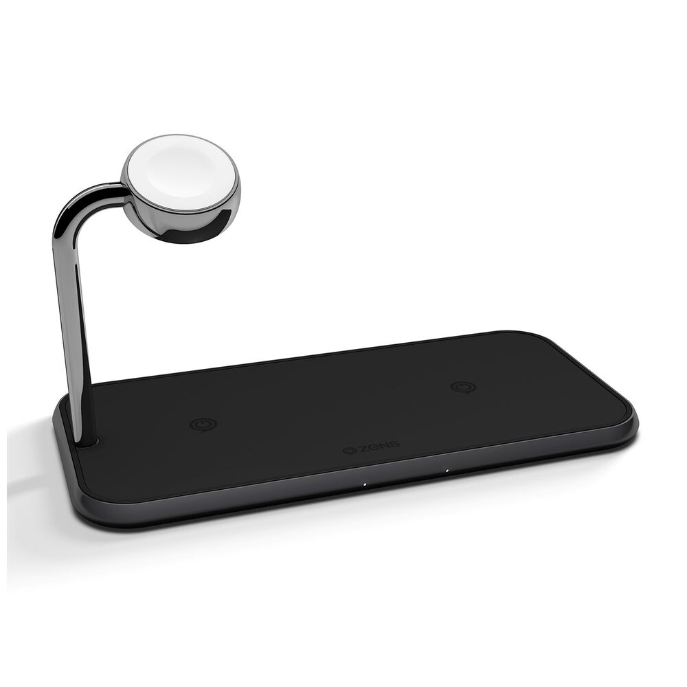 ALIMENTATORE WIRELESS ZENS TAPPETINO DI RICARICA QI DOPPIO + WATCH 10W, image number 1