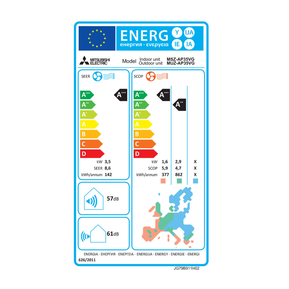 Condizionatore Fisso Unit&agrave; Esterna MITSUBISHI MUZ-AP35VG, image number 1