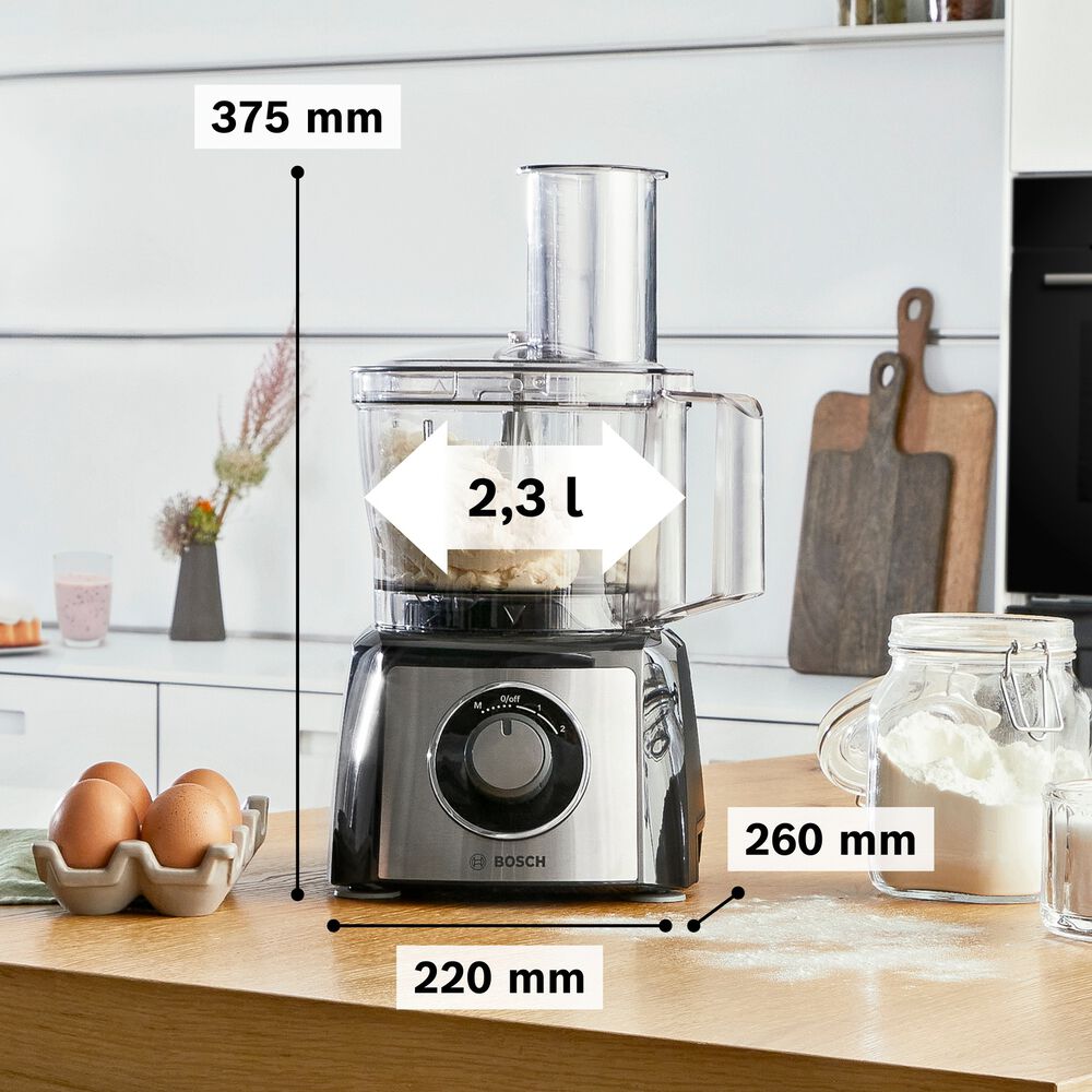  ROBOT DA CUCINA BOSCH MCM3501M, capacit&agrave; della ciotola 2,3 Liter, 800 W, Nero/Inox, image number 4