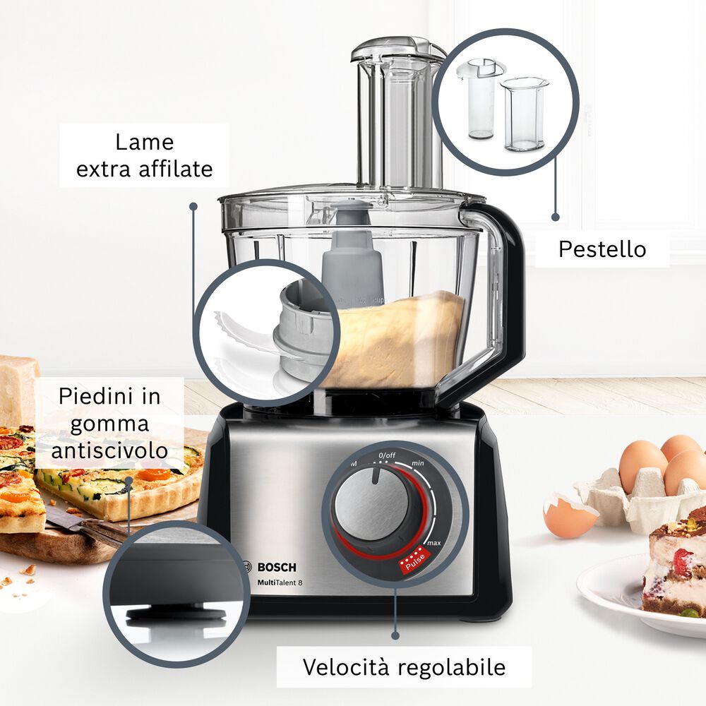  ROBOT DA CUCINA BOSCH MC812M844, capacit&agrave; della ciotola 3,9 Liter, 1250 W, Nero/Inox, image number 9