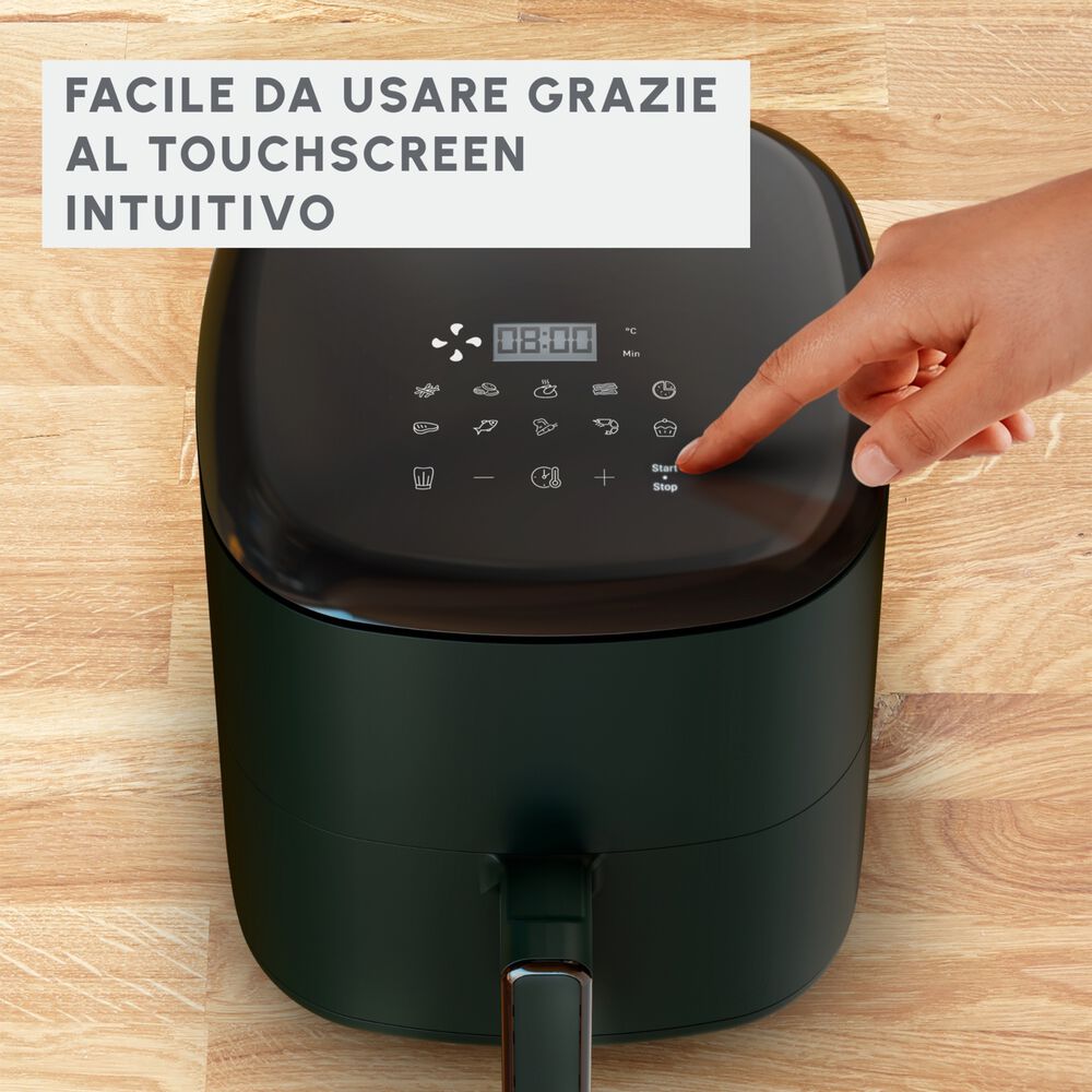 MOULINEX EasyFry Max EZ2453 FRIGGITRICE AD ARIA, capacit&agrave; 5 l, Max potenza 1500 W, Verde scuro - PRMG GRADING OOBN - 10%, image number 4