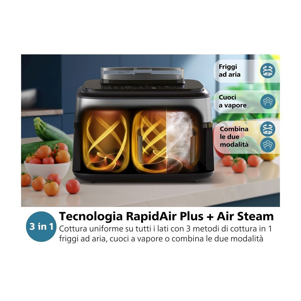 Airfryer Serie 5000 da 9L cottura vapore NA555/00, image number 9