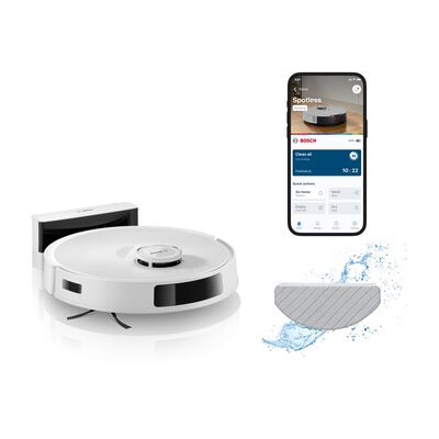 ROBOT ASPIRAPOLVERE BCRC2W, Lavapavimenti, Sensore di superficie, Spazzola laterale, Base di carica, Bianco - PRMG GRADING OOBN - 10%