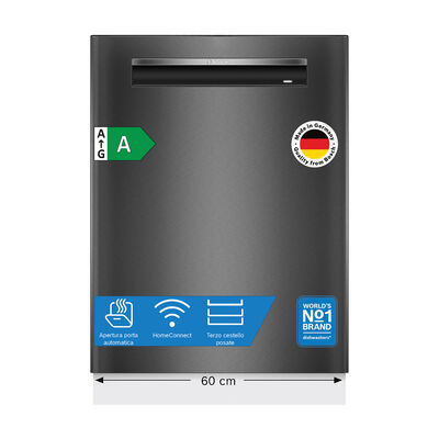 LAVASTOVIGLIE INCASSO Incasso sottopiano SMP4ECC72S, Programmi 6, Dimensioni: L 59,8 cm, A 81,5 cm, P 57,3 cm, Rumorosit&agrave; 42 dB(A), Consumo di acqua 9 l, Acciaio Nero, Classe A  - PRMG GRADING ROAN - 5%