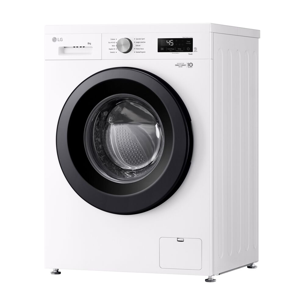 LG F4NX1008NWK Serie X1 LAVATRICE, Caricamento frontale, 8 kg, 10 programmi, Profondit&agrave; 55 cm, Giri 1400 rpm, ivory White, livello rumorosit&agrave; centrifuga 75 dB(A), Classe A  - PRMG GRADING ROAN - 5%, image number 3