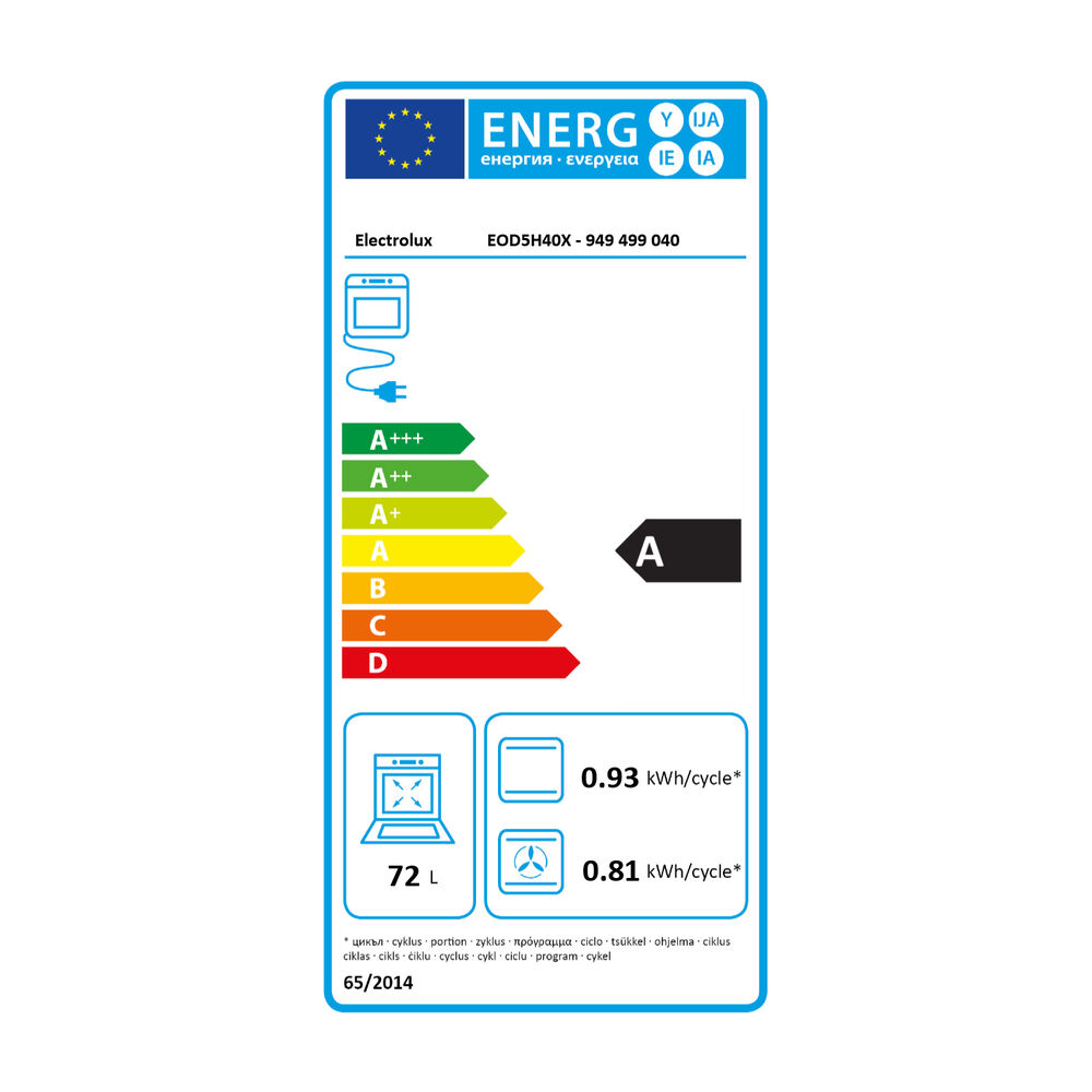 EOD5H40X FORNO INCASSO, classe A, image number 1