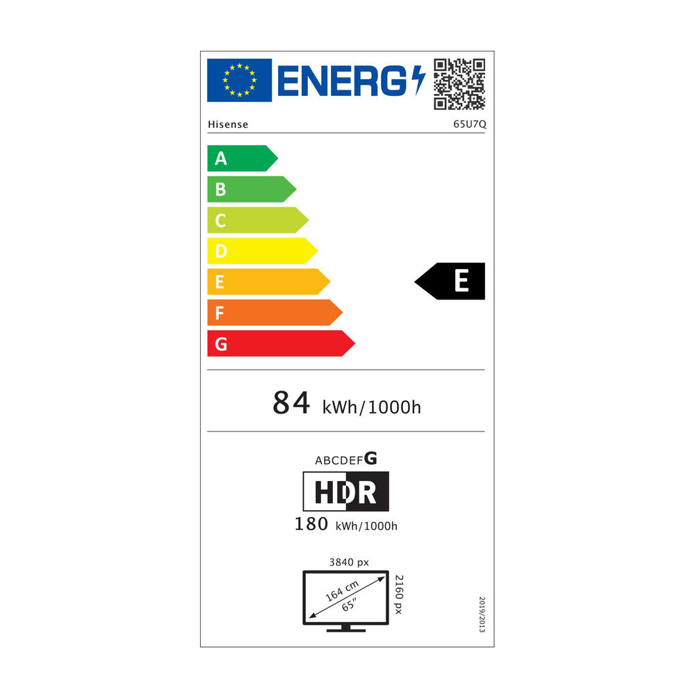HISENSE 65U7Q TV MINI LED, SMART TV, 65 ", Mini LED, Processore Quad Core / MT9618, NERO, Classe E - PRMG GRADING OOBN - 10%, image number 8