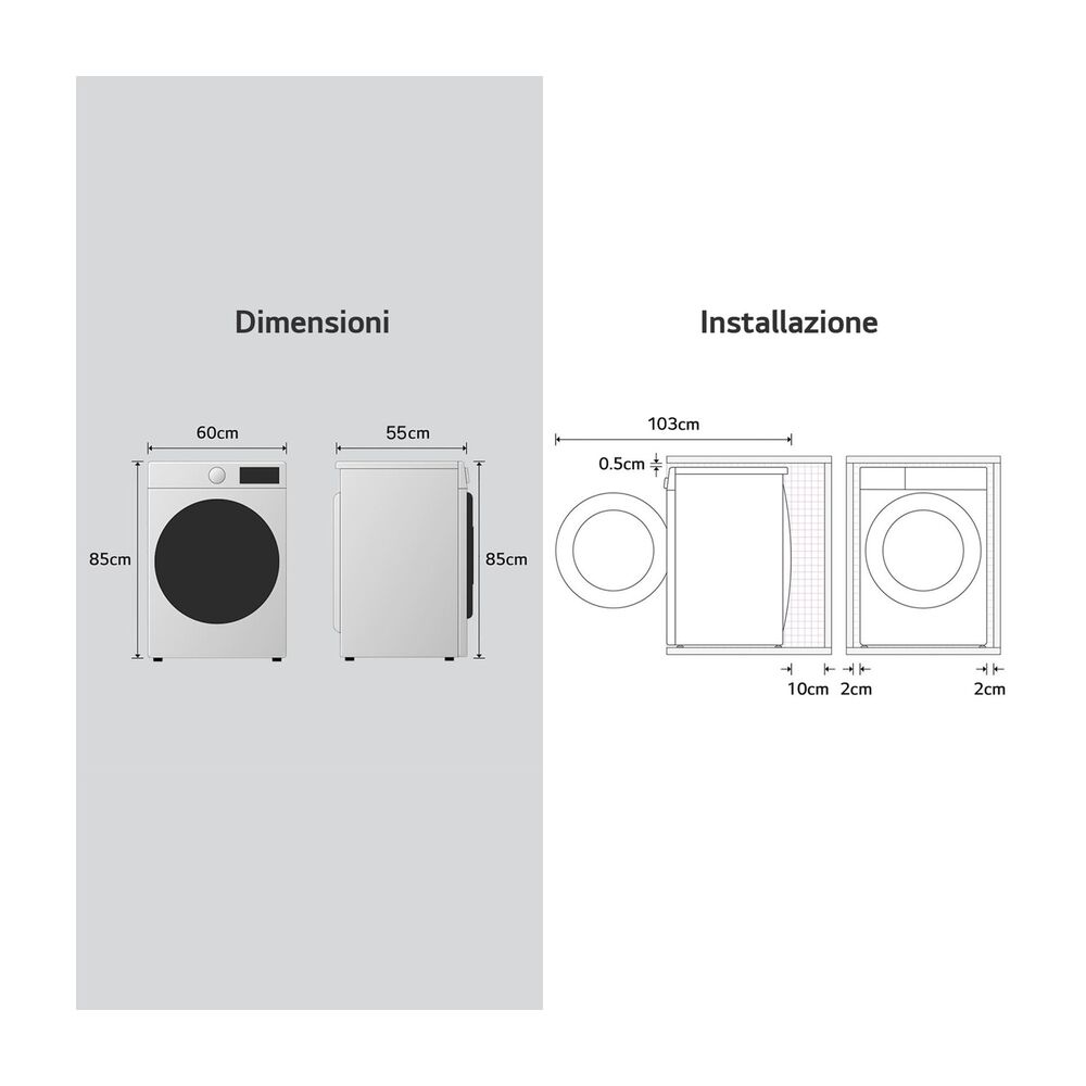 LG F4NX1008NWK Serie X1 LAVATRICE, Caricamento frontale, 8 kg, 10 programmi, Profondit&agrave; 55 cm, Giri 1400 rpm, ivory White, livello rumorosit&agrave; centrifuga 75 dB(A), Classe A  - PRMG GRADING ROAN - 5%, image number 17